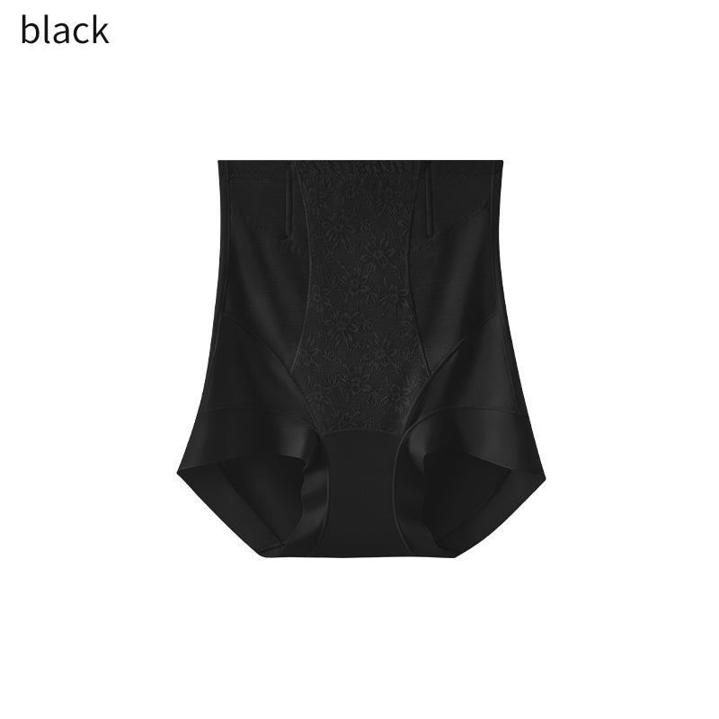 Women's high-waisted strong tummy control anti-roll-up antibacterial briefs with soft fishbone support